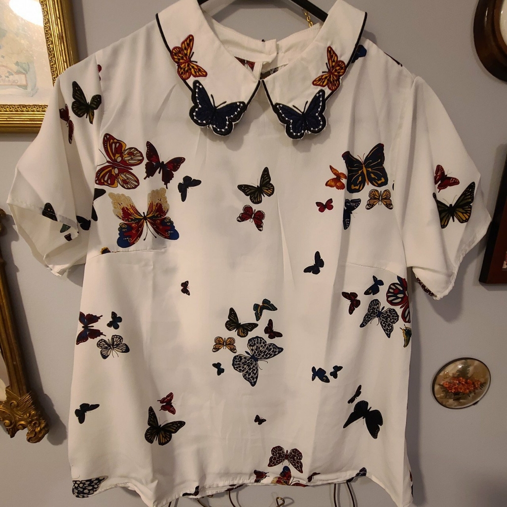 ModCloth Butterfly Print Top